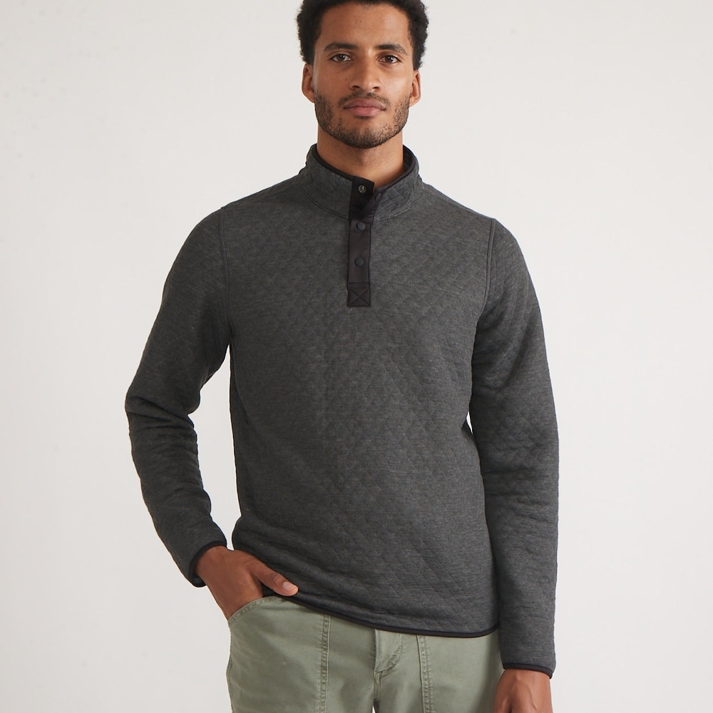 Marine Layer Mens Corbet Reversible Quilted Pullover Sweater Size 3XL